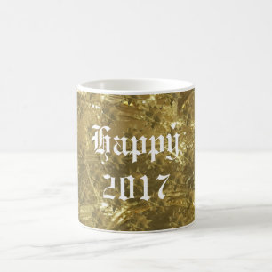 Festive Gold Stars Happy New Year 2017 Mug