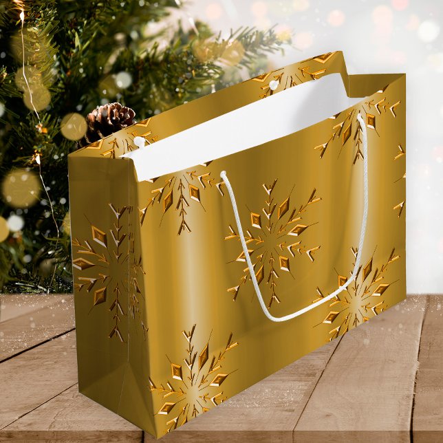 Festive Golden Christmas  Large Gift Bag (Creator Uploaded)