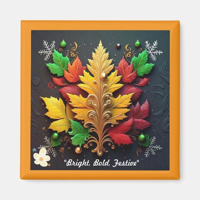 "Festive Golden Elegance" Magnet (Front)