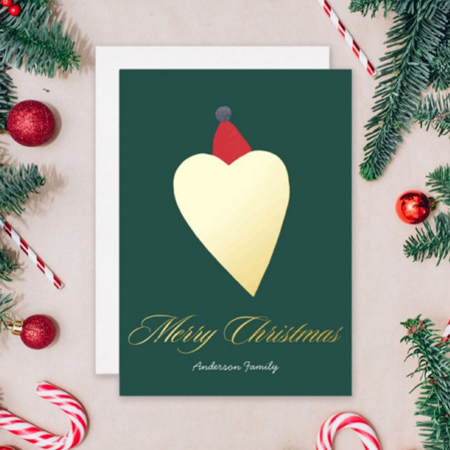 Festive Golden Heart with Christmas Hat Green (Creator Uploaded)