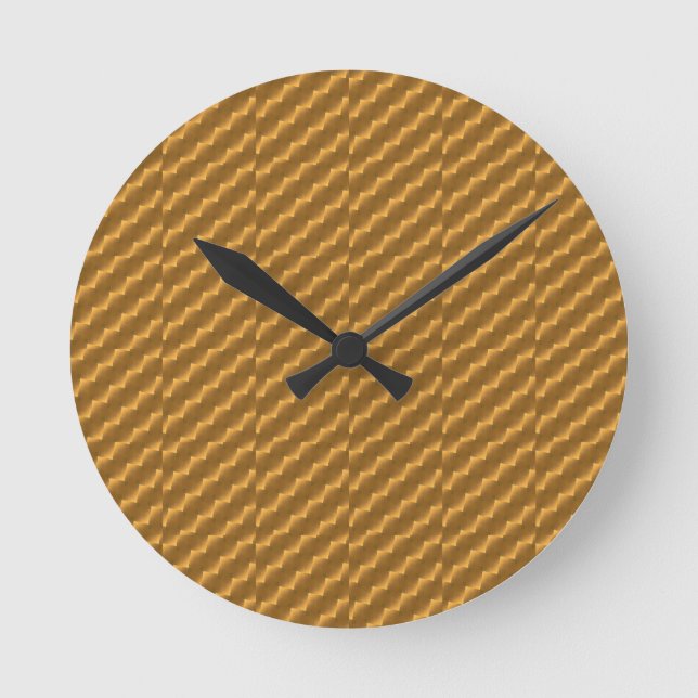Festive, golden pattern round clock (Front)