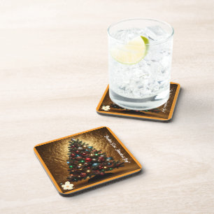 "Festive Golden Sparkles" Coaster