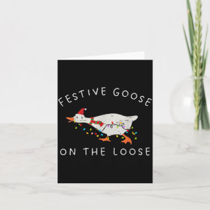Festive Goose On The Loose Christmas Duck Light Xm Card
