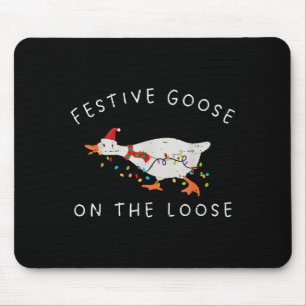 Festive Goose On The Loose Christmas Duck Light Xm Mouse Pad