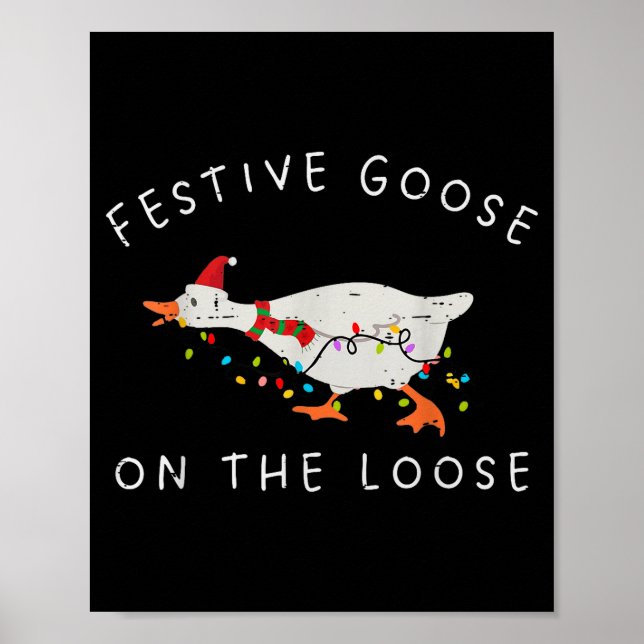 Festive Goose On The Loose Christmas Duck Light Xm Poster (Front)