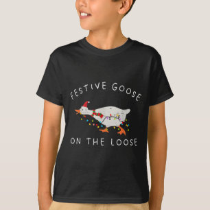 Festive Goose On The Loose Christmas Duck Light Xm T-Shirt
