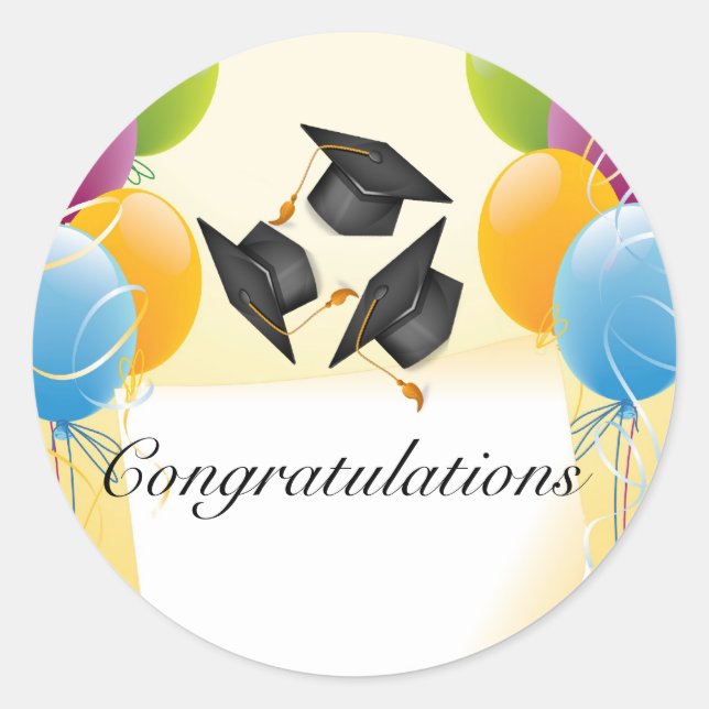 Festive Graduation Balloon Sticker (Front)