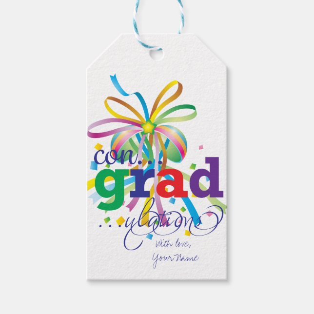 Festive Graduation Congratulations Gift Tag (Front)