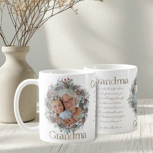 Festive Grandma Faux Gold & Photo Coffee Mug