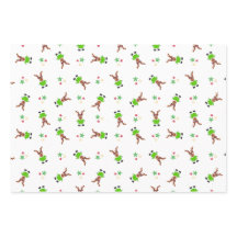 Festive Green And Gold Kasky Christmas Reindeer