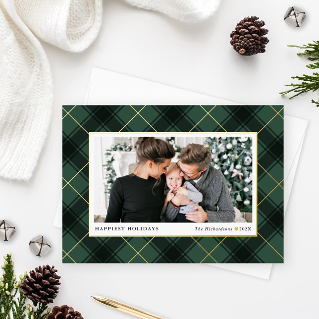 Festive Green and Gold Tartan Plaid Photo (Creator Uploaded)