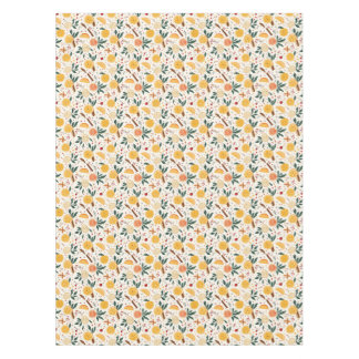 Festive Green and Orange Citrus and Cinnamon Tablecloth