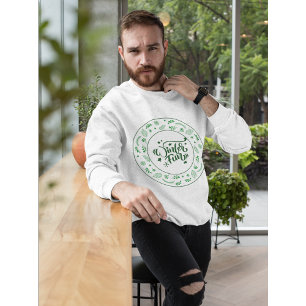 Festive Green Floral Design Winter-Themed Apparel, Sweatshirt