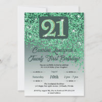 Festive Green Glitter 21st Birthday