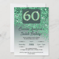 Festive Green Glitter 60th Birthday