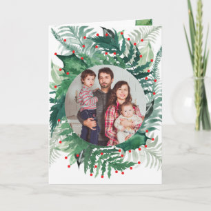 Festive Green Red Christmas Holiday Greeting Card