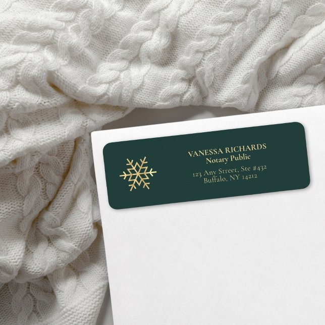 Festive Green Snowflake Notary Public Return  (Creator Uploaded)