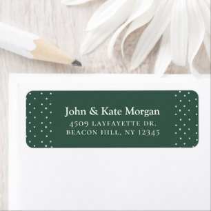 Festive Green Snowy Frame Return Address Label