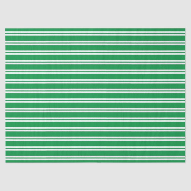 Festive Green Stripes Christmas Tissue Paper (Front)