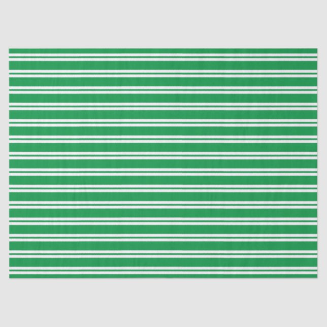 Festive Green Stripes Christmas Tissue Tissue Paper (Front)