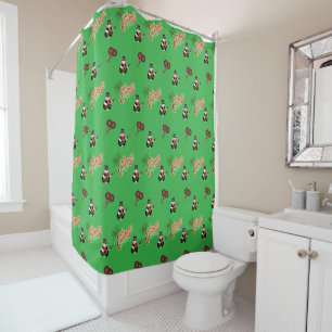 FESTIVE GREEN Trini Christmas Shower Curtain