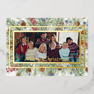 Festive greenery photo frame custom Christmas Holi
