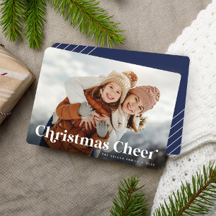 Festive Greeting   Christmas Cheer Single Photo Holiday Card