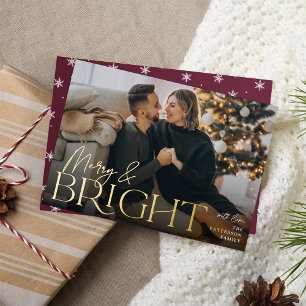 Festive Greeting   Merry & Bright Horizontal Photo