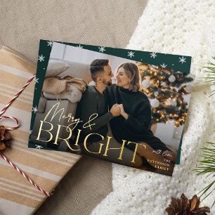Festive Greeting   Merry & Bright Horizontal Photo
