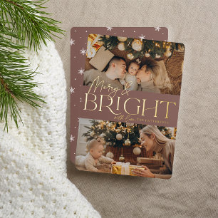 Festive Greeting Merry & Bright Two Photo
