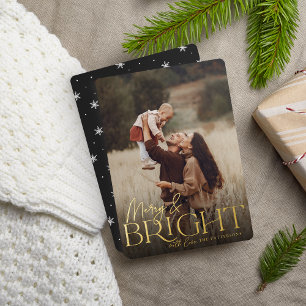 Festive Greeting   Merry & Bright Vertical Photo