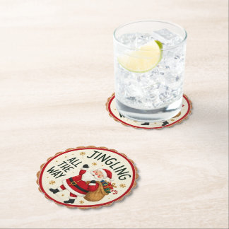 Festive Greetings Christmas Paper Coaster