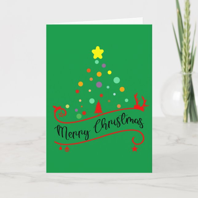 Festive Greetings with Personalised Wishes Holiday Card (Front)