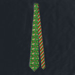 Festive Guinea Pigs Christmas Patterned Tie<br><div class="desc">Get into the holiday spirit with this Christmas themed necktie. It features realistic style illustrations of guinea pigs in festive Santa hats and scarves set against a green background patterned with white snowflakes. The reverse side has a coordinating pattern of red white and green stripes.</div>