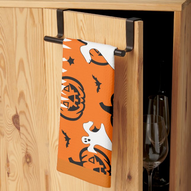 Festive Halloween Kitchen Towel Decor (Thirds Fold)
