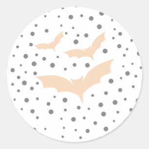 Festive Halloween Tableware Black and Orange Bat Classic Round Sticker