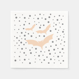 Festive Halloween Tableware - Black and Orange Bat Napkin