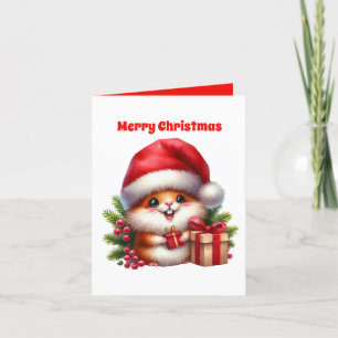 Festive Hamster Merry Christmas Holiday Card