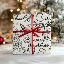 Festive Hand Drawn Christmas Wrapping Paper