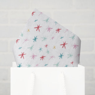 FESTIVE hand drawn star sparkle modern colourful s Tissue Paper