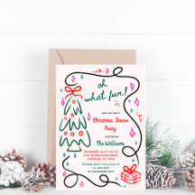 Festive Hand Drawn Tree Whimsical Christmas Party