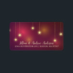 Festive Hanging Stars Christmas Address Label<br><div class="desc">Elegant hanging stars set on a purple bokeh background.  Matching invitations & thank you notes available in our shop with postage stamps and stickers.</div>