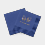 Festive Hanukkah Dreidels Family Name Foil Napkins<br><div class="desc">Festive Hanukkah Dreidels Custom Family Name Design  ========</div>