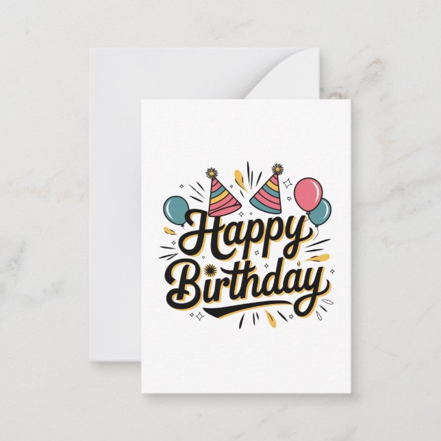 Festive Happy Birthday Card (Front)