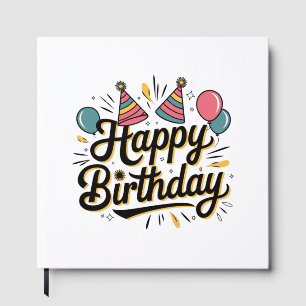 Festive Happy Birthday Guest Book