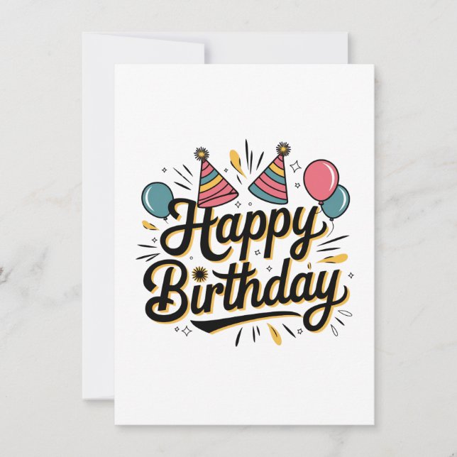 Festive Happy Birthday Invitation (Front)