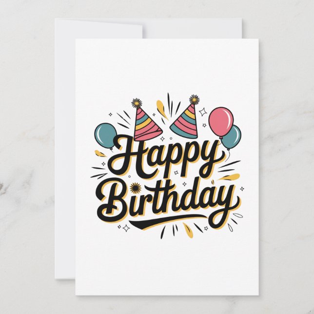 Festive Happy Birthday Invitation (Front)