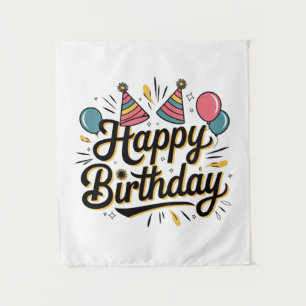 Festive Happy Birthday Tapestry