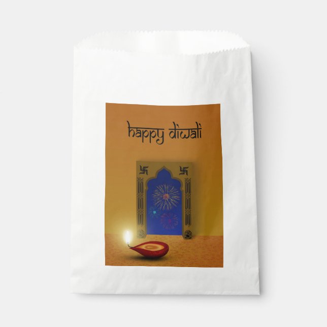 Festive Happy Diwali Fireworks - Favour Bag (Front)