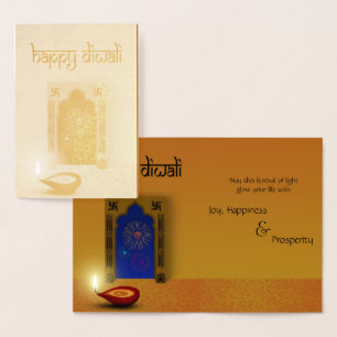 Festive Happy Diwali Fireworks Foil Greeting Card